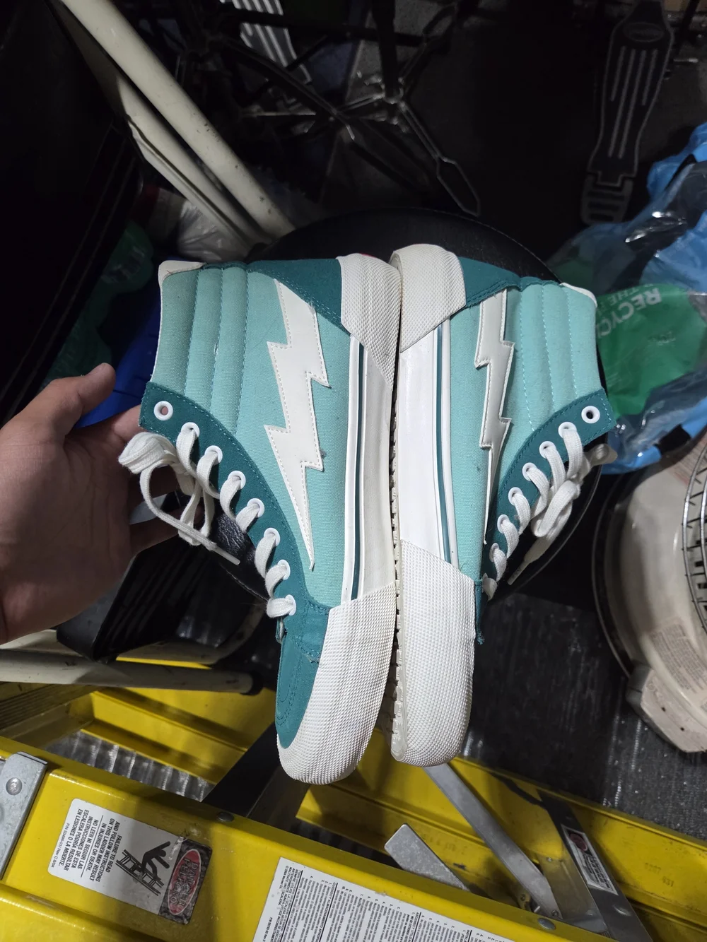 Revenge X Storm Teal High-Top Sneakers with White Lightning Accent Size 8m/9.5w